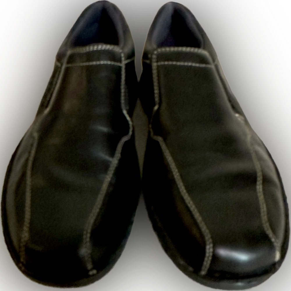 Skechers Relaxed Step Slip On Leather Casual Loafers Black 61052 Men's Size 10.5